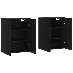 vidaXL Wall Mounted Cabinets 2 pcs Black 69.5x34x90 cm