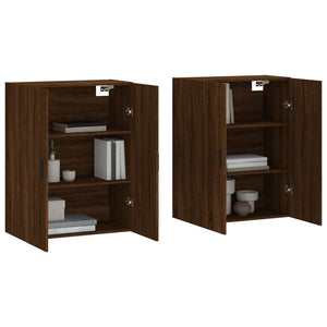 vidaXL Wall Mounted Cabinets 2 pcs Brown Oak 69.5x34x90 cm