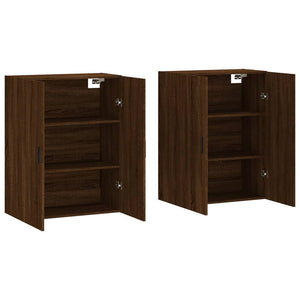 vidaXL Wall Mounted Cabinets 2 pcs Brown Oak 69.5x34x90 cm