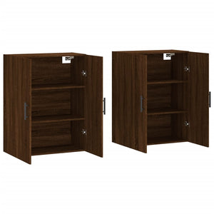 vidaXL Wall Mounted Cabinets 2 pcs Brown Oak 69.5x34x90 cm