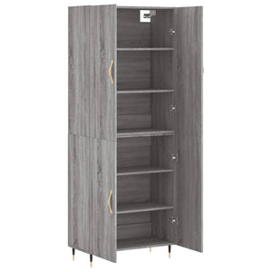 vidaXL Highboard Grey Sonoma 69.5x34x180 cm Engineered Wood