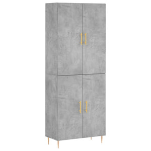 vidaXL Highboard Concrete Grey 69.5x34x180 cm Engineered Wood