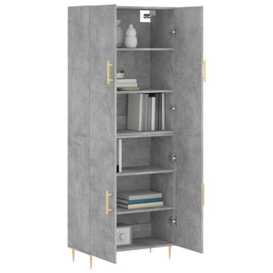 vidaXL Highboard Concrete Grey 69.5x34x180 cm Engineered Wood