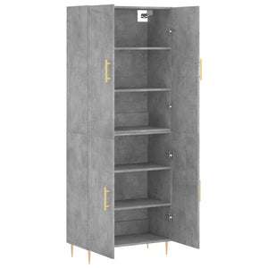 vidaXL Highboard Concrete Grey 69.5x34x180 cm Engineered Wood