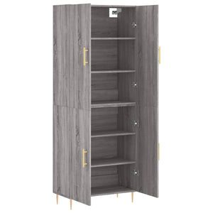 vidaXL Highboard Grey Sonoma 69.5x34x180 cm Engineered Wood