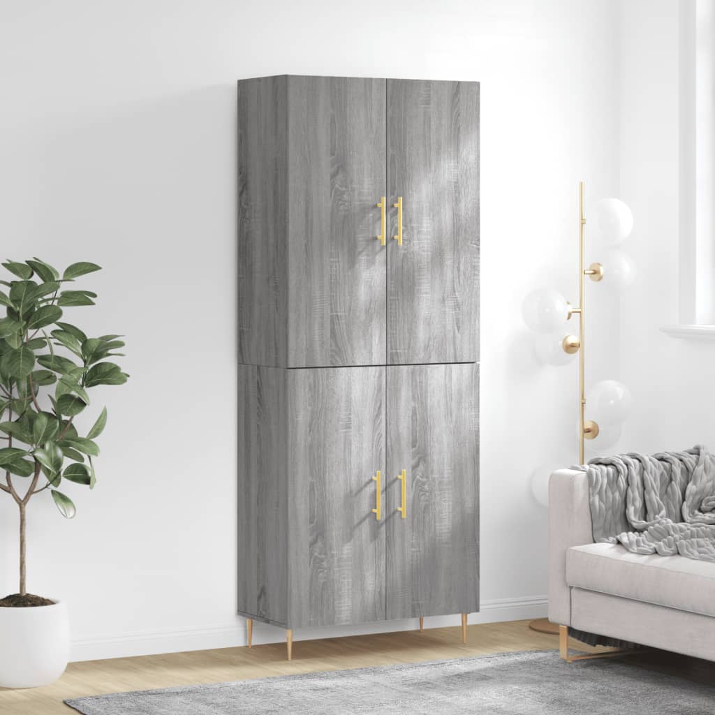 vidaXL Highboard Grey Sonoma 69.5x34x180 cm Engineered Wood