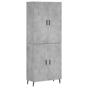 vidaXL Highboard Concrete Grey 69.5x34x180 cm Engineered Wood