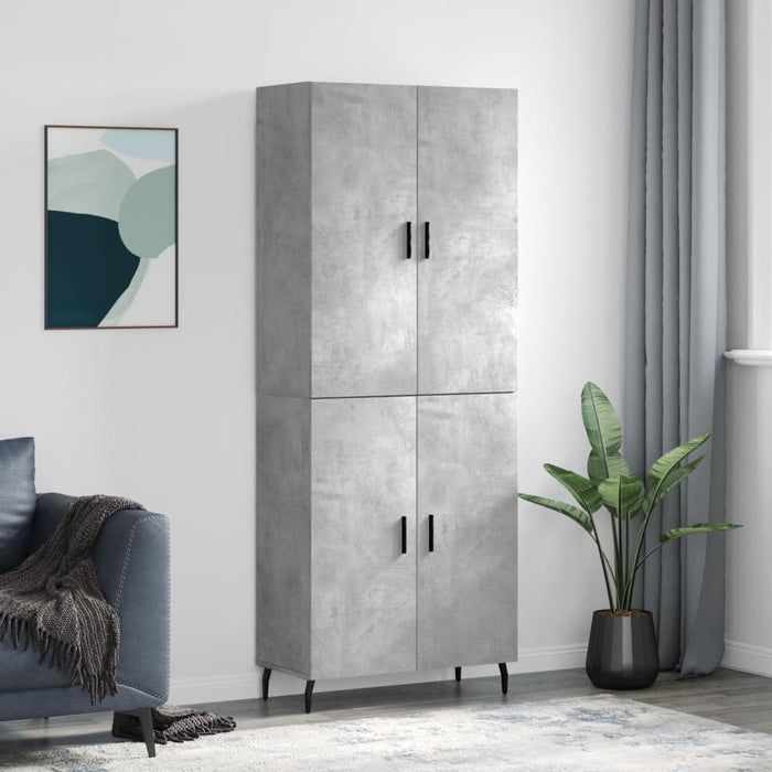 vidaXL Highboard Concrete Grey 69.5x34x180 cm Engineered Wood