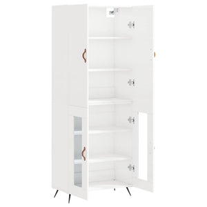 vidaXL Highboard High Gloss White 69.5x34x180 cm Engineered Wood