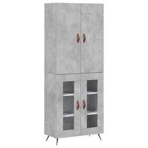 vidaXL Highboard Concrete Grey 69.5x34x180 cm Engineered Wood