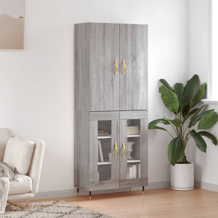 vidaXL Highboard Grey Sonoma 69.5x34x180 cm Engineered Wood