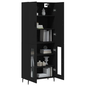 vidaXL Highboard Black 69.5x34x180 cm Engineered Wood