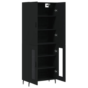 vidaXL Highboard Black 69.5x34x180 cm Engineered Wood