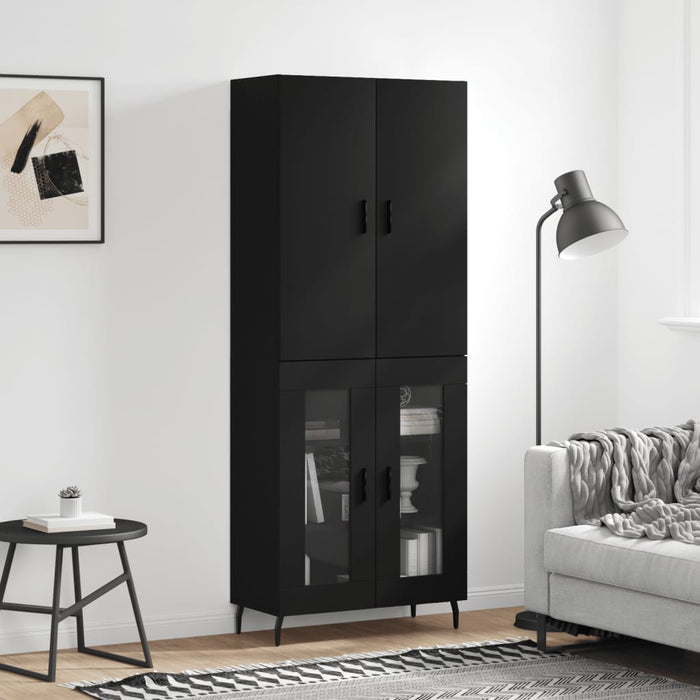 vidaXL Highboard Black 69.5x34x180 cm Engineered Wood