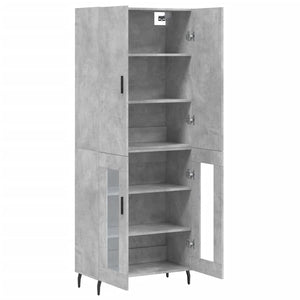 vidaXL Highboard Concrete Grey 69.5x34x180 cm Engineered Wood