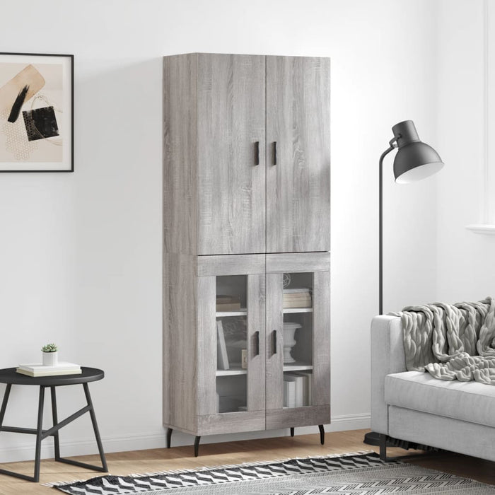 vidaXL Highboard Grey Sonoma 69.5x34x180 cm Engineered Wood