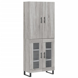 vidaXL Highboard Grey Sonoma 69.5x34x180 cm Engineered Wood