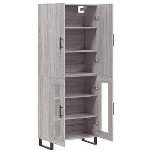 vidaXL Highboard Grey Sonoma 69.5x34x180 cm Engineered Wood