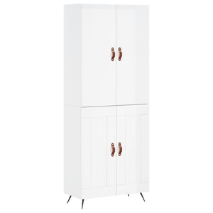 vidaXL Highboard High Gloss White 69.5x34x180 cm Engineered Wood