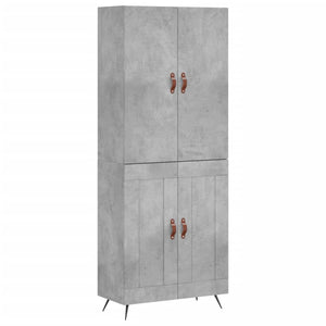 vidaXL Highboard Concrete Grey 69.5x34x180 cm Engineered Wood