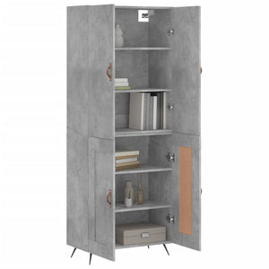 vidaXL Highboard Concrete Grey 69.5x34x180 cm Engineered Wood