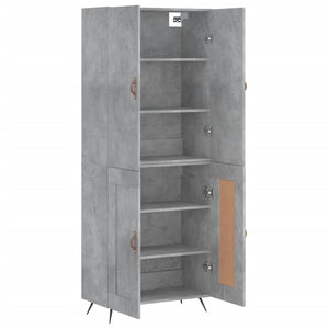 vidaXL Highboard Concrete Grey 69.5x34x180 cm Engineered Wood