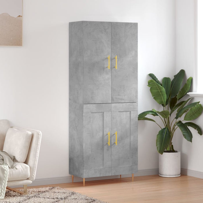 vidaXL Highboard Concrete Grey 69.5x34x180 cm Engineered Wood