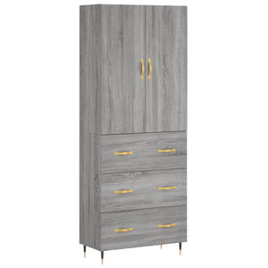 vidaXL Highboard Grey Sonoma 69.5x34x180 cm Engineered Wood