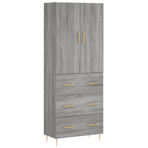 vidaXL Highboard Grey Sonoma 69.5x34x180 cm Engineered Wood