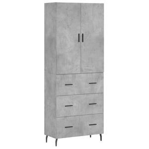 vidaXL Highboard Concrete Grey 69.5x34x180 cm Engineered Wood