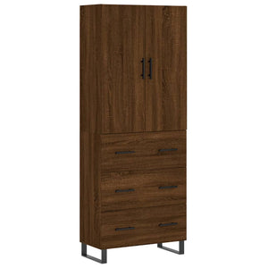 vidaXL Highboard Brown Oak 69.5x34x180 cm Engineered Wood