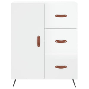 vidaXL Highboard High Gloss White 69.5x34x180 cm Engineered Wood