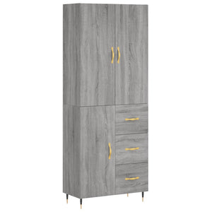 vidaXL Highboard Grey Sonoma 69.5x34x180 cm Engineered Wood