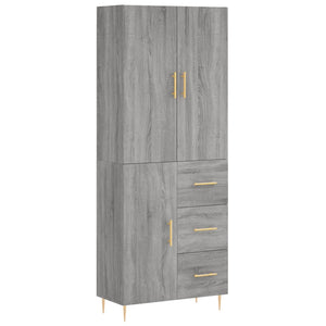 vidaXL Highboard Grey Sonoma 69.5x34x180 cm Engineered Wood