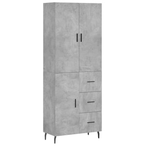 vidaXL Highboard Concrete Grey 69.5x34x180 cm Engineered Wood