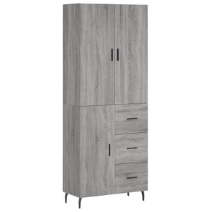 vidaXL Highboard Grey Sonoma 69.5x34x180 cm Engineered Wood