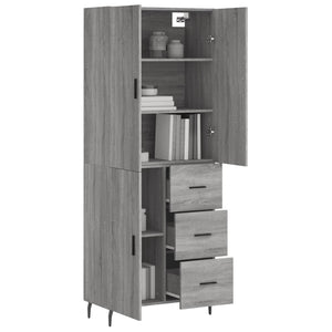 vidaXL Highboard Grey Sonoma 69.5x34x180 cm Engineered Wood