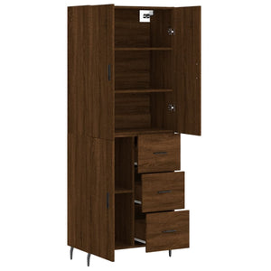 vidaXL Highboard Brown Oak 69.5x34x180 cm Engineered Wood