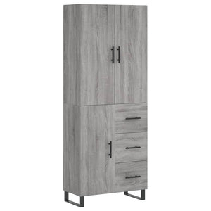 vidaXL Highboard Grey Sonoma 69.5x34x180 cm Engineered Wood