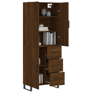 vidaXL Highboard Brown Oak 69.5x34x180 cm Engineered Wood