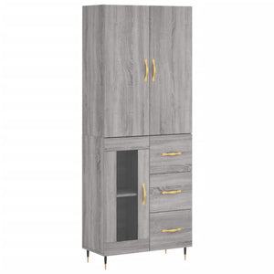 vidaXL Highboard Grey Sonoma 69.5x34x180 cm Engineered Wood