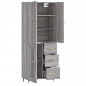 vidaXL Highboard Grey Sonoma 69.5x34x180 cm Engineered Wood