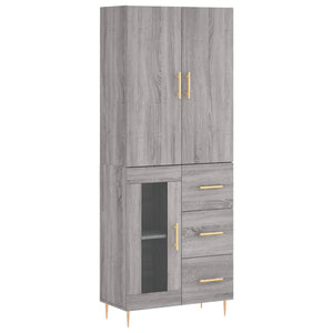 vidaXL Highboard Grey Sonoma 69.5x34x180 cm Engineered Wood