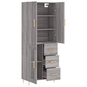 vidaXL Highboard Grey Sonoma 69.5x34x180 cm Engineered Wood