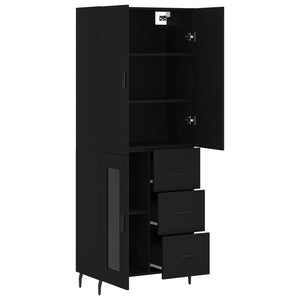 vidaXL Highboard Black 69.5x34x180 cm Engineered Wood