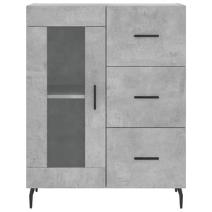 vidaXL Highboard Concrete Grey 69.5x34x180 cm Engineered Wood