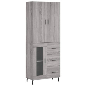 vidaXL Highboard Grey Sonoma 69.5x34x180 cm Engineered Wood