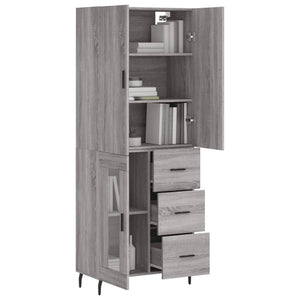 vidaXL Highboard Grey Sonoma 69.5x34x180 cm Engineered Wood