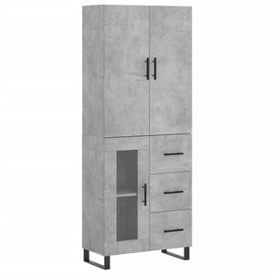 vidaXL Highboard Concrete Grey 69.5x34x180 cm Engineered Wood