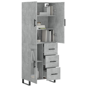 vidaXL Highboard Concrete Grey 69.5x34x180 cm Engineered Wood